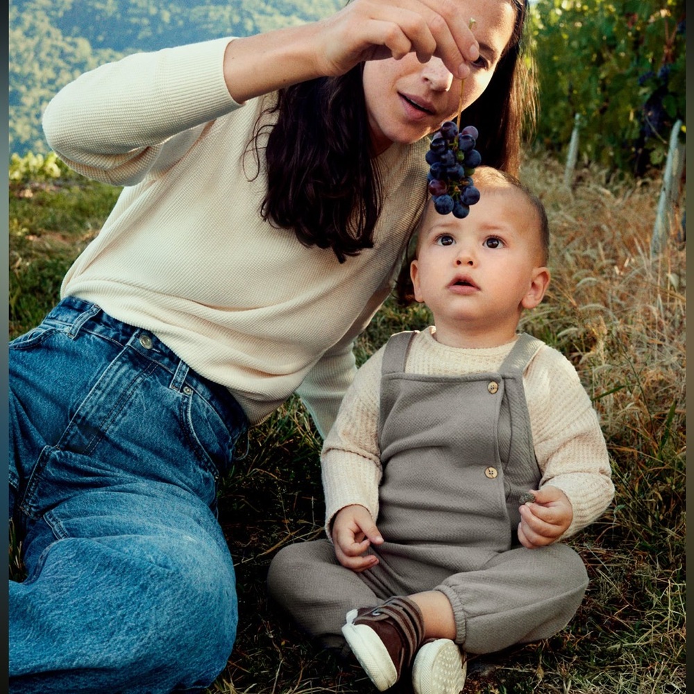 Zara Button Textures Overalls - Dark Grey - wore once 3-6 months